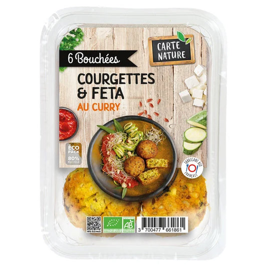 CARTE NATURE -- Bouchees courgette.feta.curry 180gr