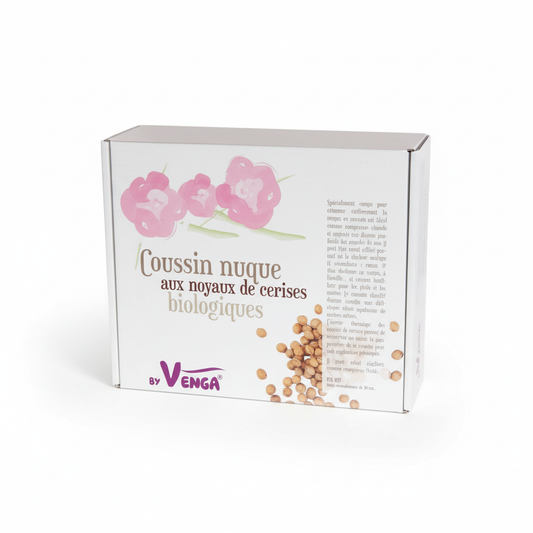 BY VENGA -- Coussin nuque noyaux cerises