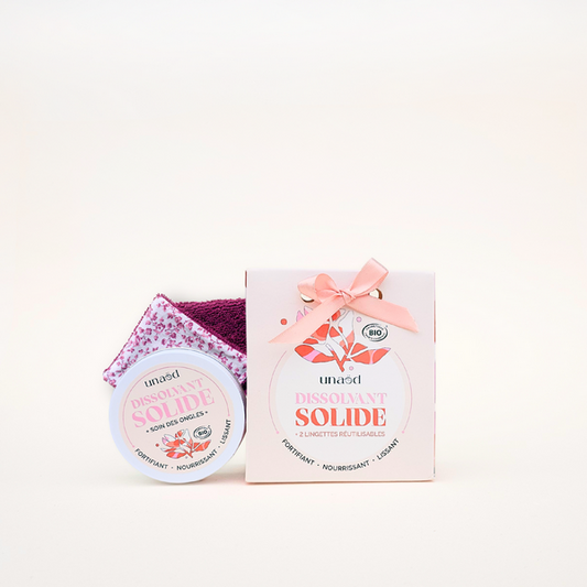 Coffret dissolvant solide et ses lingettes réutilisables - 1